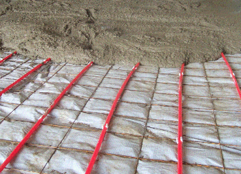 Insul-Tarp ground insulation under radiant heating cables.